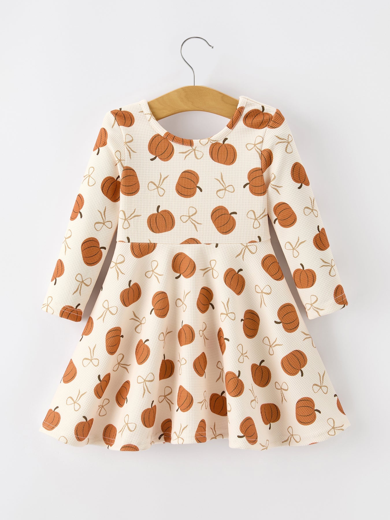 Girls Thanksgiving Pumpkin Bow Dress