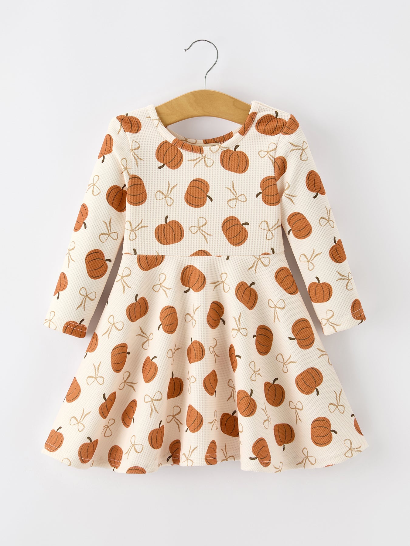 Girls Thanksgiving Pumpkin Bow Dress