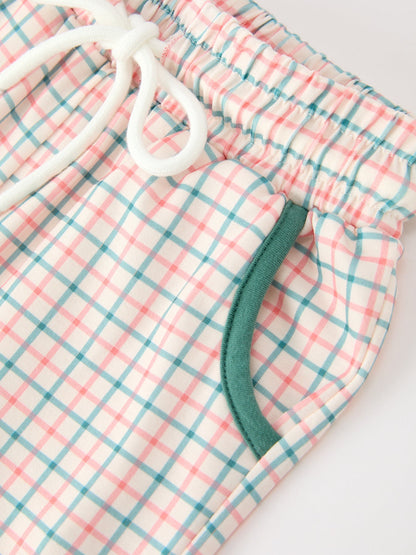 Boys Christmas Embroidered T-Shirt & Plaid Pants Set