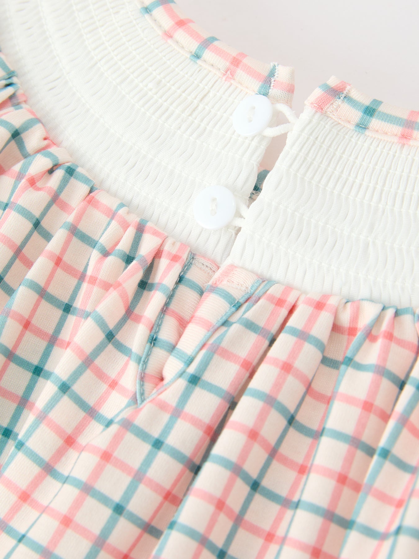 Girls Christmas Plaid Smocked Bloomers Set with Tree Embroidery