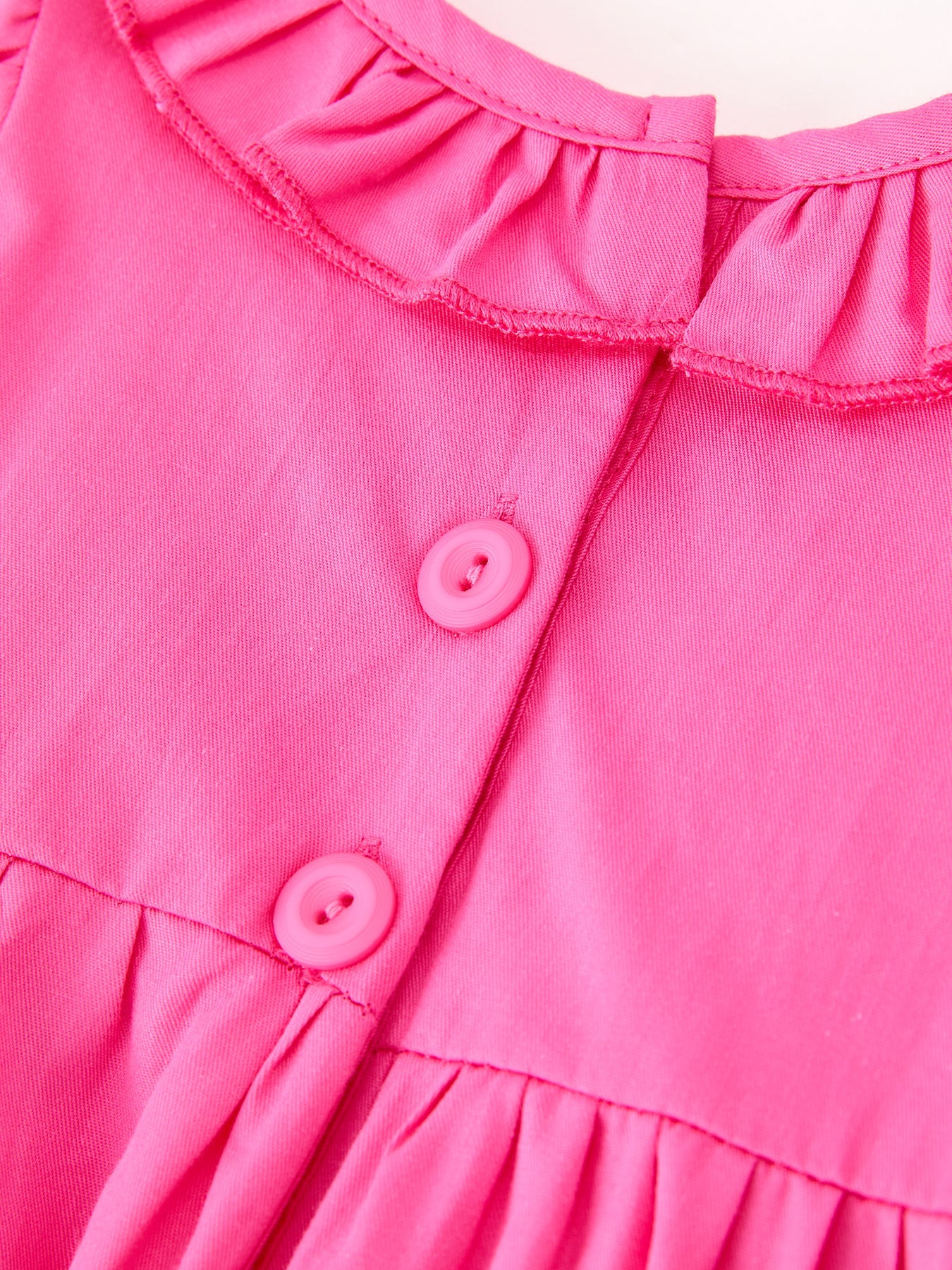 Fall Baby Girl Hot Pink Ruffle Smocked Embroidery Romper