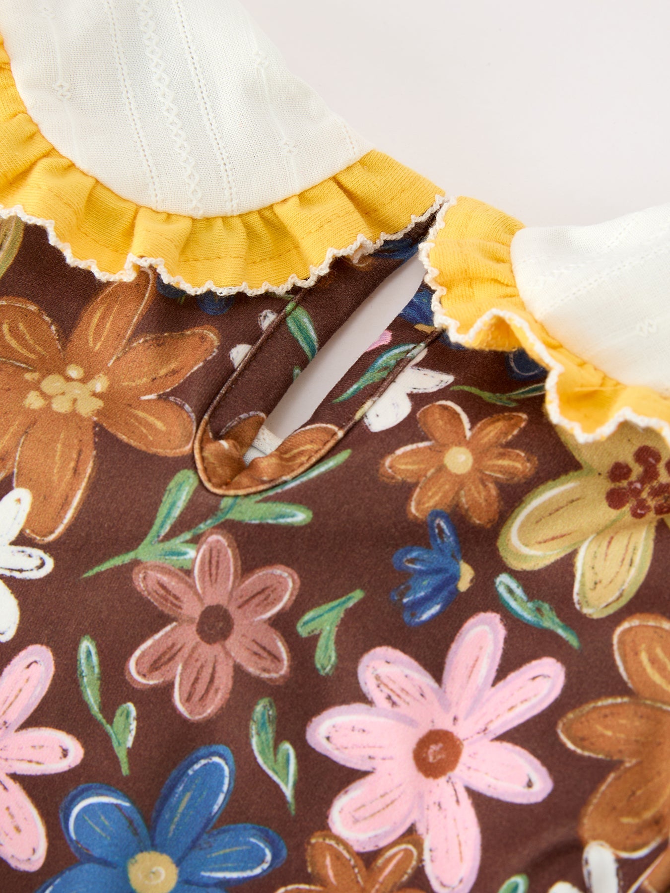 Fall Retro Girls Floral Peter Pan Collar Twirl Dress