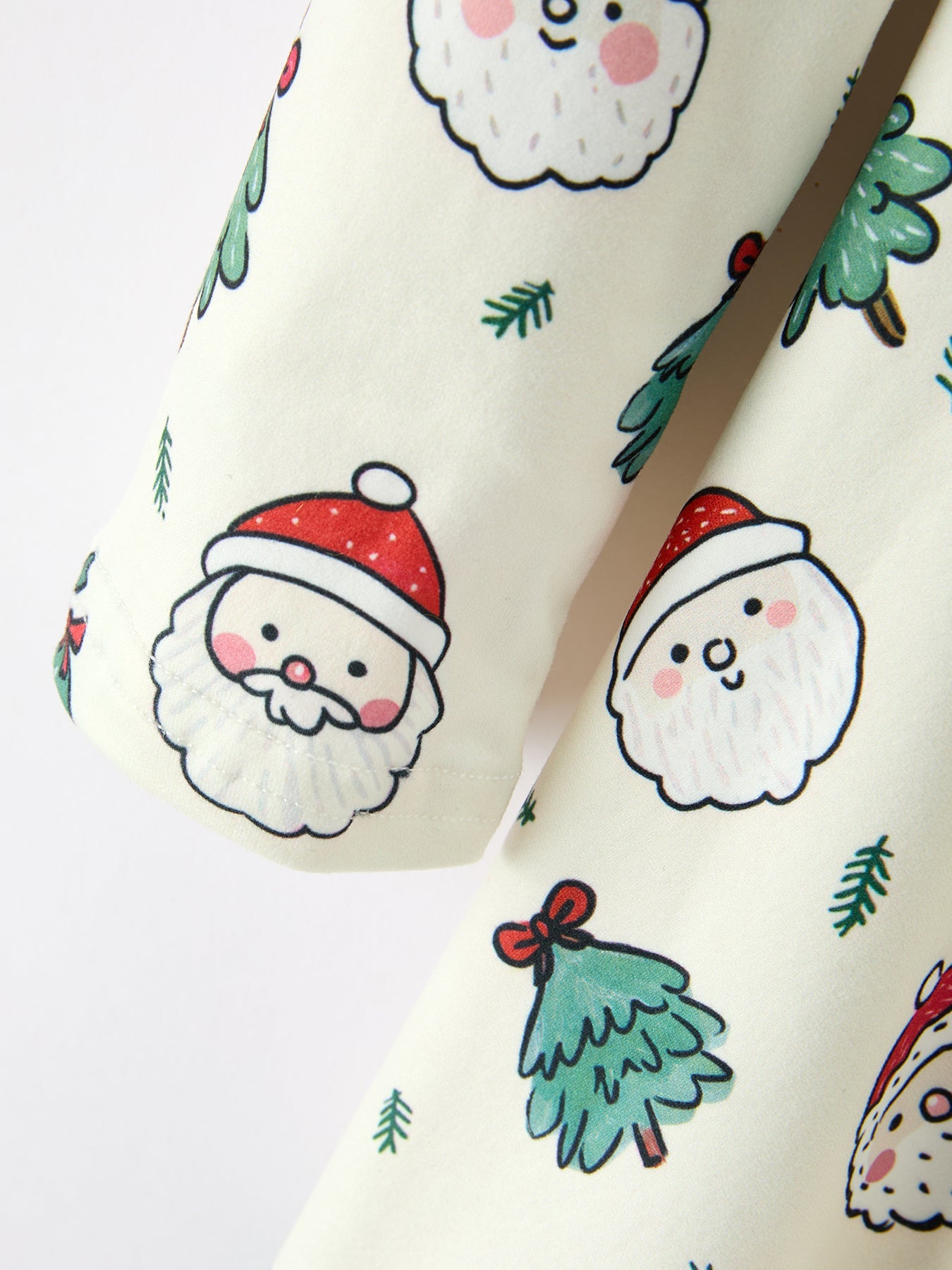 Girls Santa & Christmas Tree Print Twirl Dress