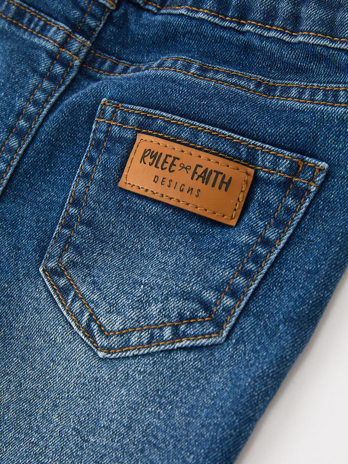 Girls Denim Bell Bottom Pants Lace Flare Jeans
