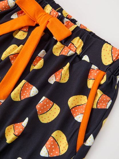 Halloween Candy Corn Mommy and Me Pajama Set Matching Lounge Set