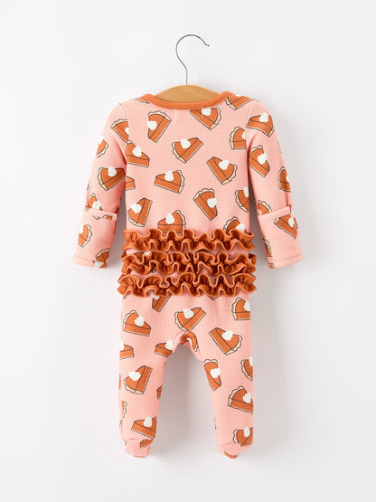 Girls Thanksgiving Pumpkin Pie Baby Girls Sleeper