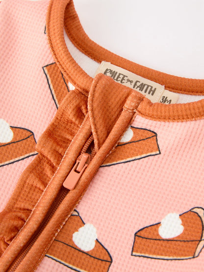 Girls Thanksgiving Pumpkin Pie Baby Girls Sleeper