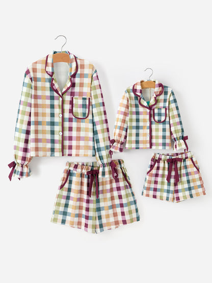 Mommy and Me Fall Plaid  Pajama Set