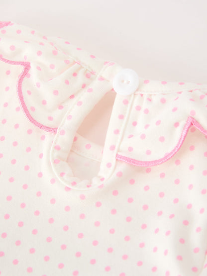 Christmas Smocked Baby Girl Bubble Romper Embroidered Ruffle Collar
