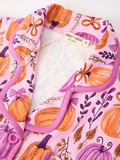 Mommy & me Halloween Pumpkin Pajama Set