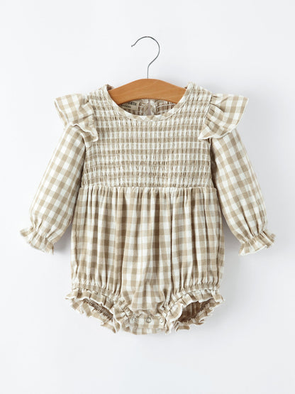 Mommy & Me Fall Plaid Dresses & Baby Bubble