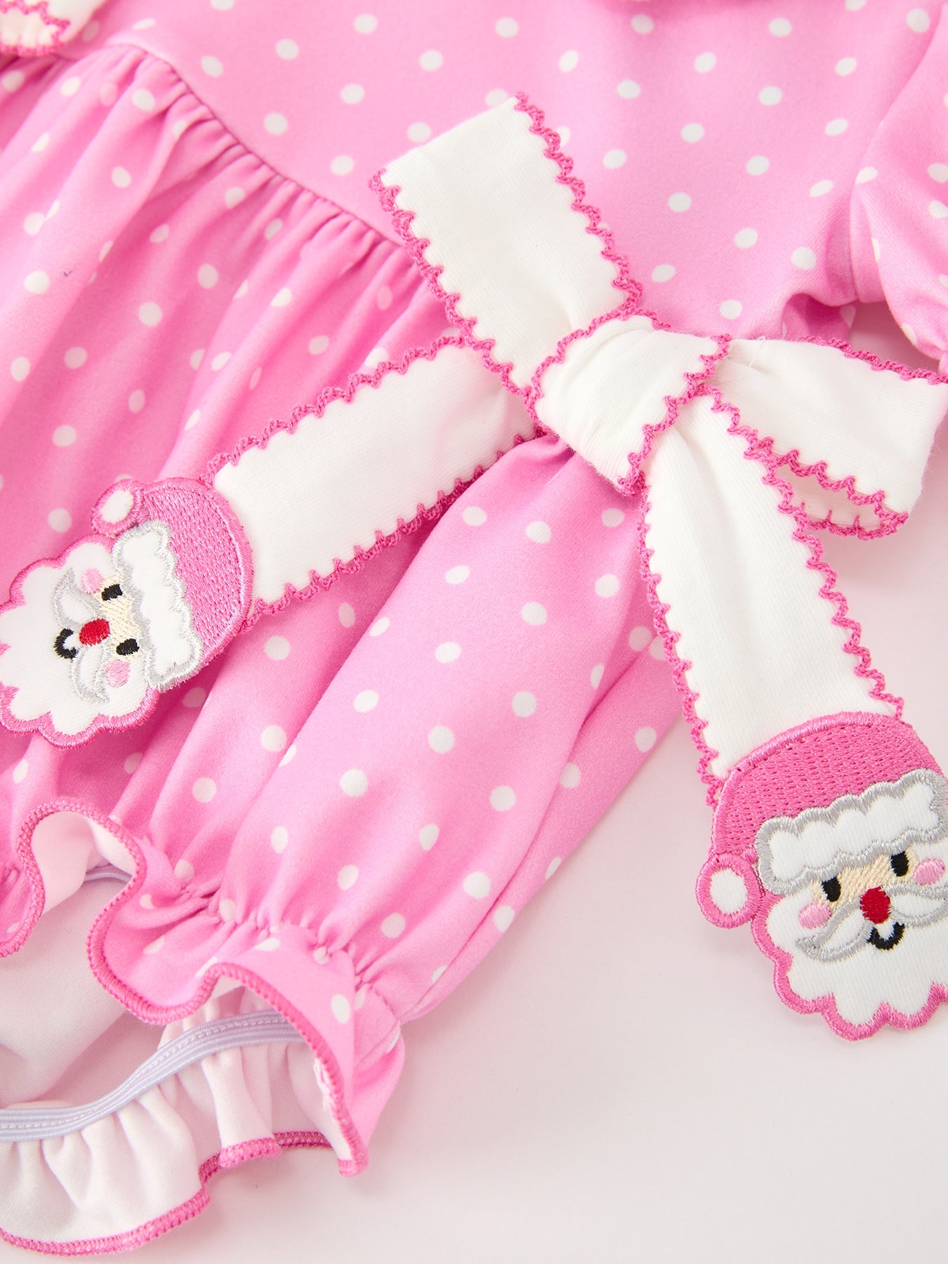 Christmas Baby Girls Santa Bow Peter Pan Collar Romper