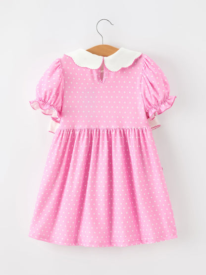Christmas Girls Santa Bow Peter Pan Collar Dress