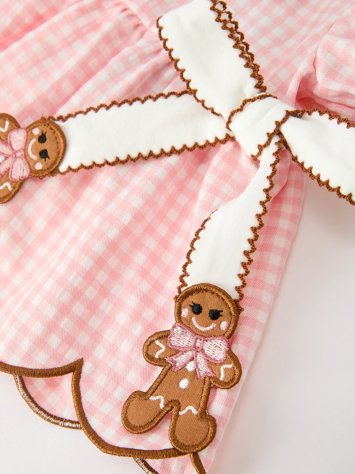 Christmas Girls Gingerbread Peter Pan Collar Bloomer Set