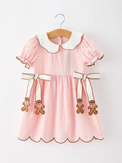 Christmas Girls Gingerbread Peter Pan Collar Dress