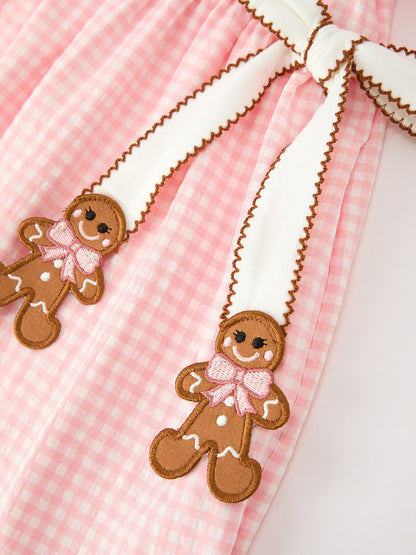 Christmas Girls Gingerbread Peter Pan Collar Dress
