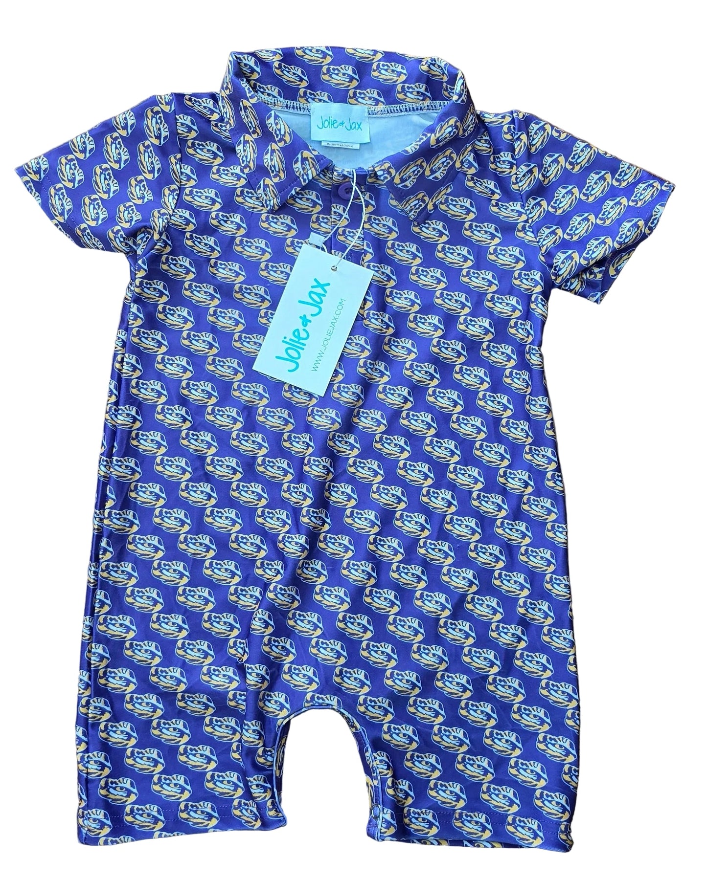 LSU Tiger Eye Polo Romper (Officially Licensed)