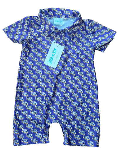 LSU Tiger Eye Polo Romper (Officially Licensed)