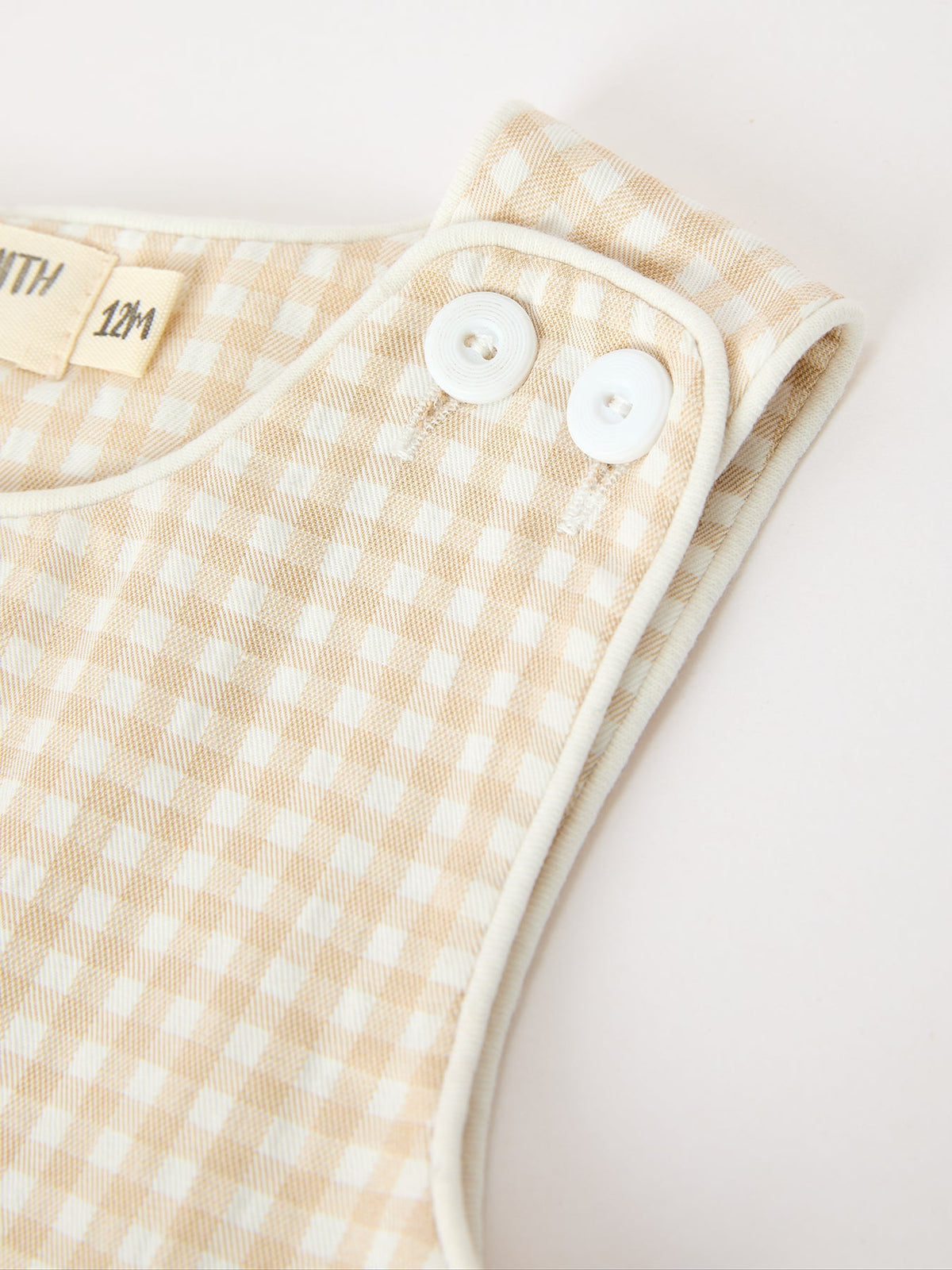 Goose Embroidered Beige Plaid Baby Boys Jonjon