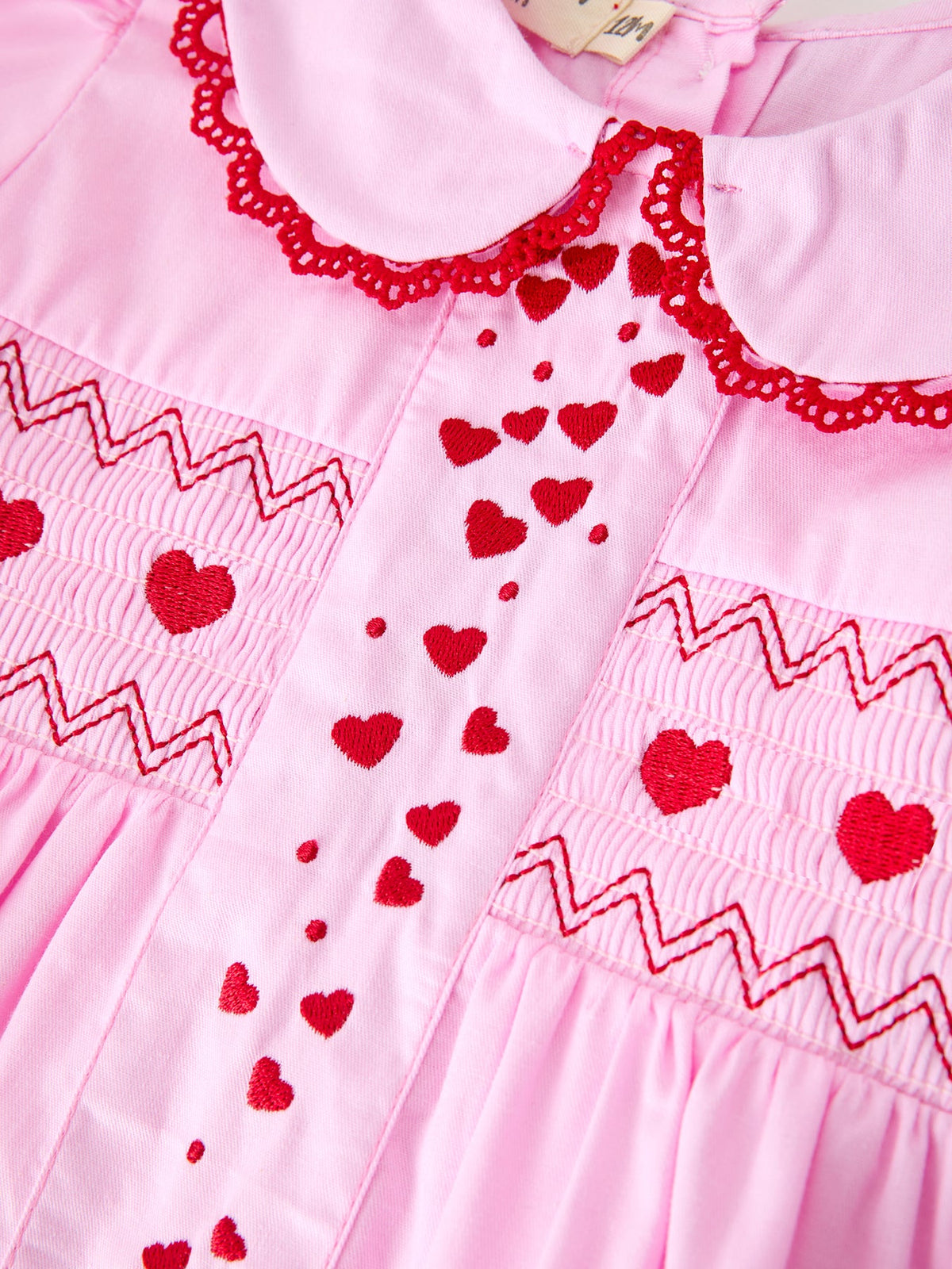 Baby Girls Valentine's Day Pink Heart Smocked Top & Bloomer Set