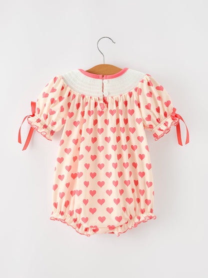 Baby Girls Valentine's Day God Is Love Embroidered Bubble Romper