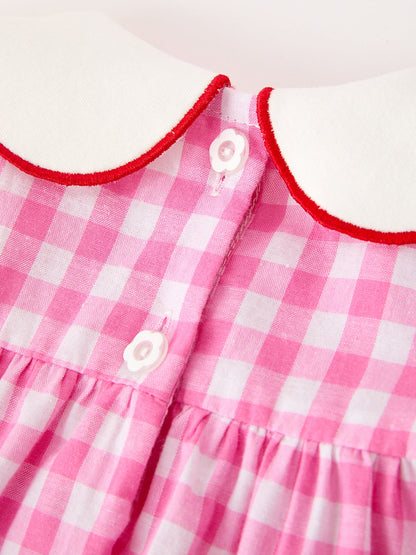 Baby Girls Valentine's Day Pink Plaid Heart & Bow Bloomer Set