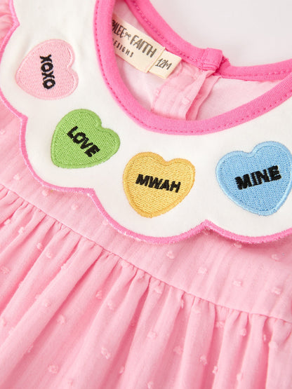 Valentine’s Day Girls Conversation Heart Top & Bloomer Set