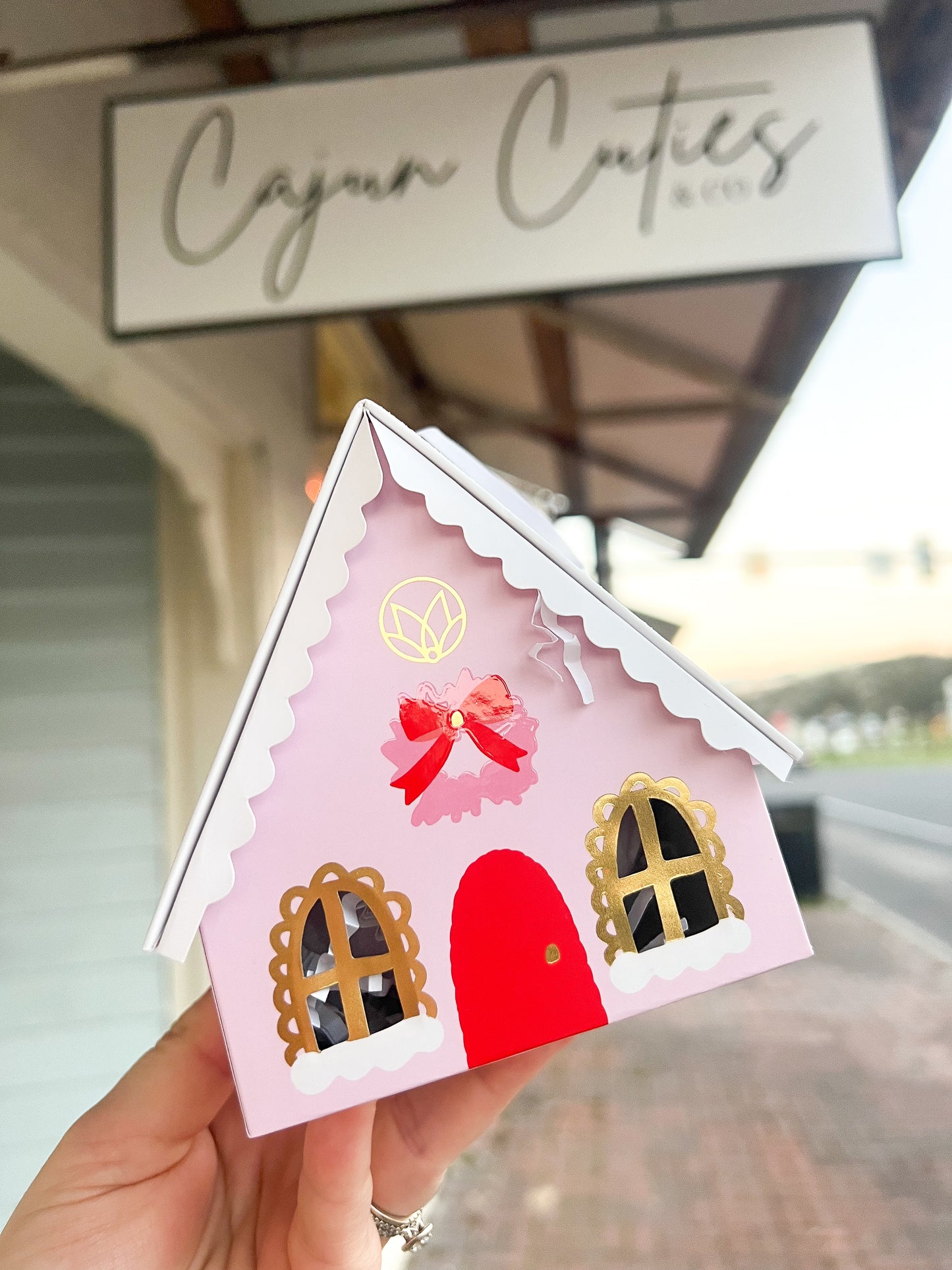 Pink Holiday Village Bath Bomb Ornament