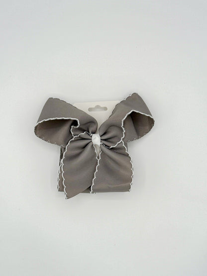White Lace Trim Hair Bows