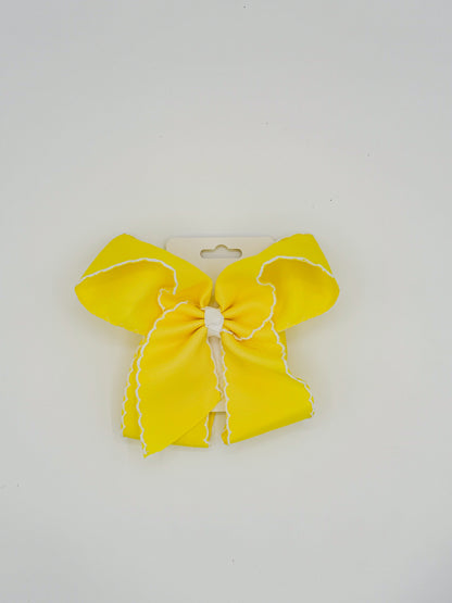 White Lace Trim Hair Bows