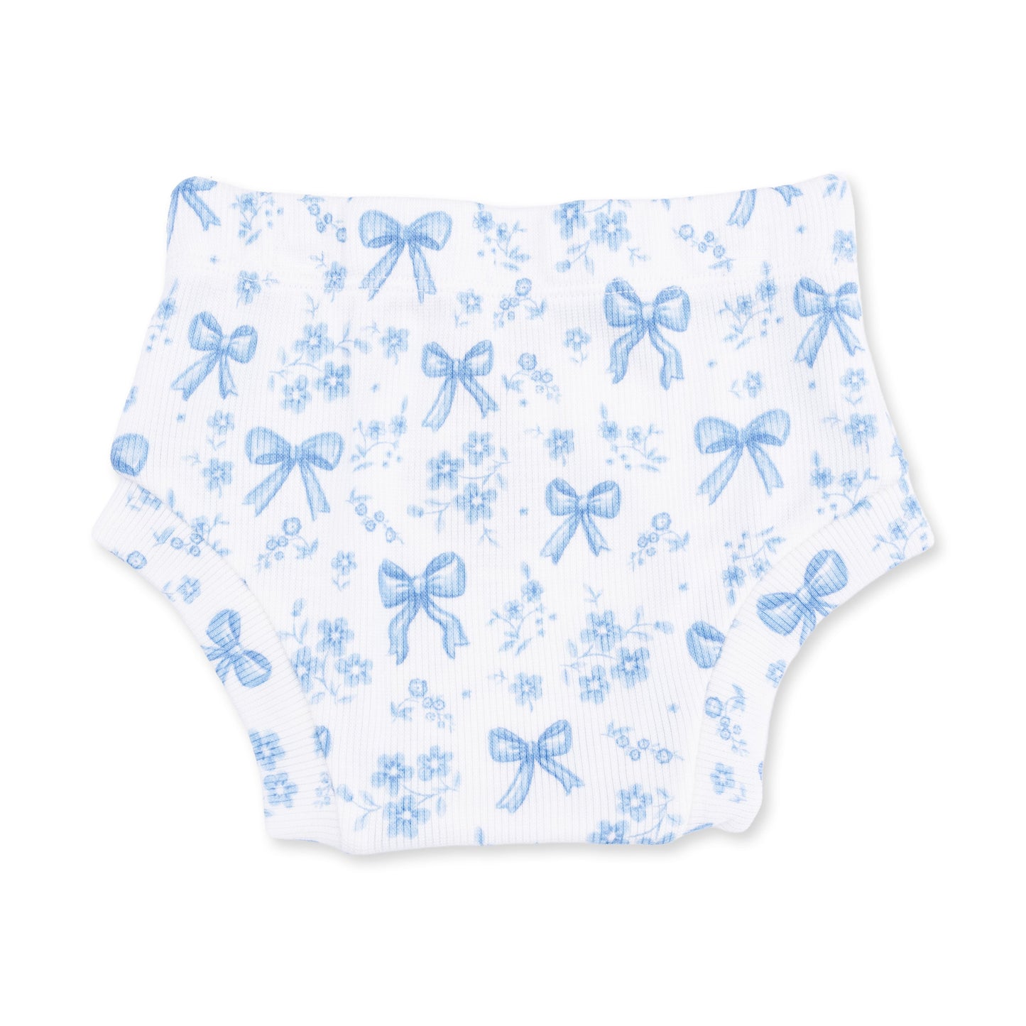 Blue Bows and Flowers - Simple Dress and Bloomer