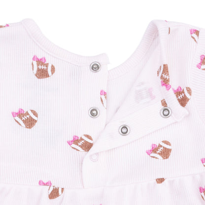 Mini Football Hearts - Simple Dress and Bloomer