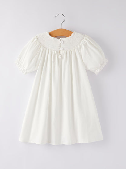 White  Smocked Church Christ Bishop Christening Dress