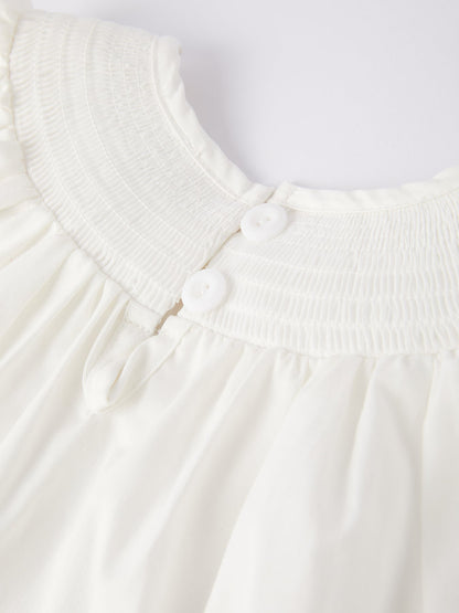 White  Smocked Church Christ Bishop Christening Dress