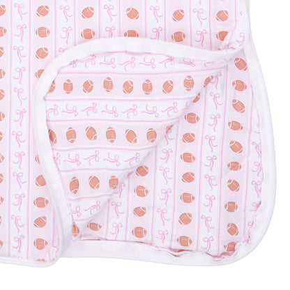 Football Bow Stripe - Sleep Bag