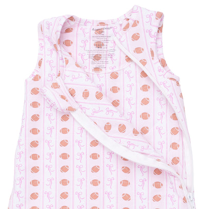 Football Bow Stripe - Sleep Bag
