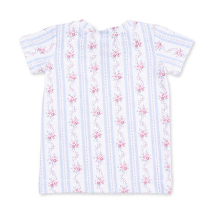 Anna Floral Stripe - Short Sleeve Loungewear Set