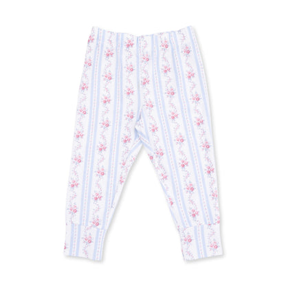 Anna Floral Stripe - Short Sleeve Loungewear Set