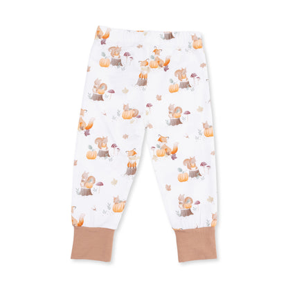Woodland Animals with Pumpkins - Short Sleeve Loungewear Set