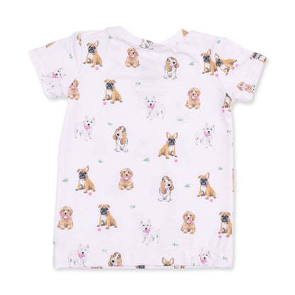 Bestie Dogs Pink - Short Sleeve Loungewear Set