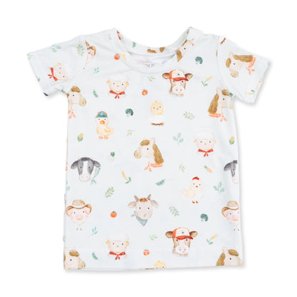 Baby Farm Faces - Short Sleeve Loungewear Set