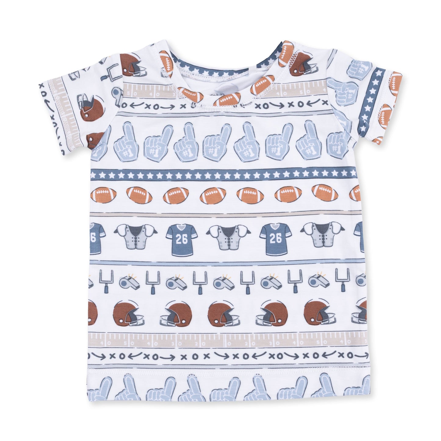 Football Stripe - Short Sleeve Loungewear Set