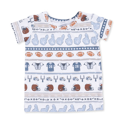 Football Stripe - Short Sleeve Loungewear Set