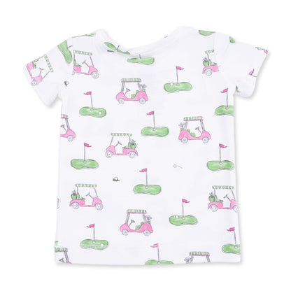 Golf Carts Pink - Short Sleeve Loungewear Set