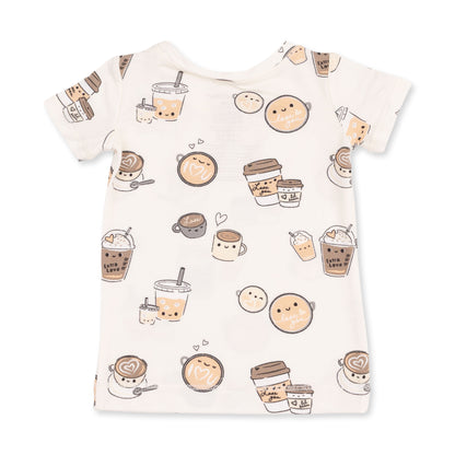 Love You A Latte - Short Sleeve Loungewear Set
