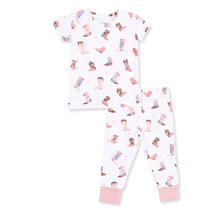 Buckarette Boots - Short Sleeve Loungewear Set