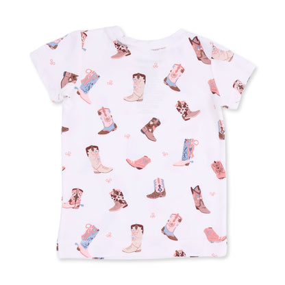 Buckarette Boots - Short Sleeve Loungewear Set