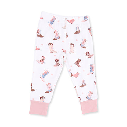 Buckarette Boots - Short Sleeve Loungewear Set
