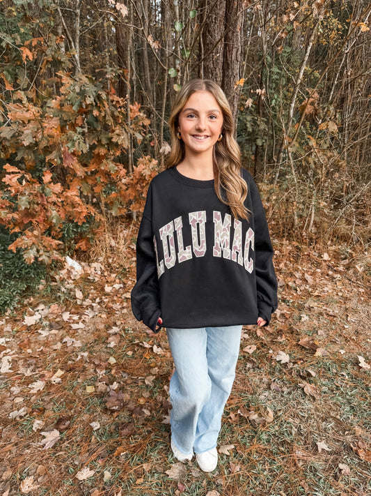 Lulu Mac black Camo Sweatshirt