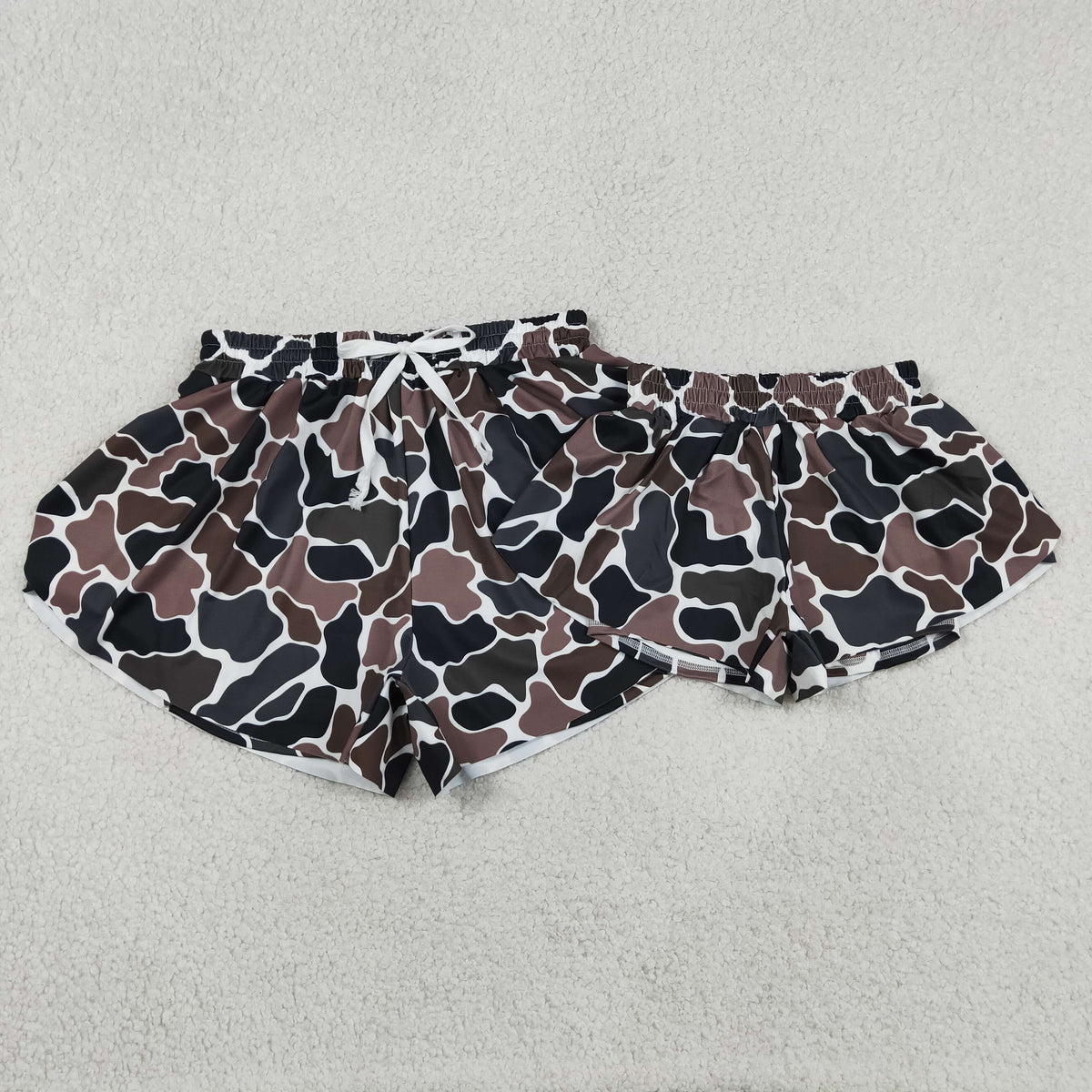 Mama and Me Girls Southern Dark Brown Camo Team Yoga Active Butterfly Shorts Bottom